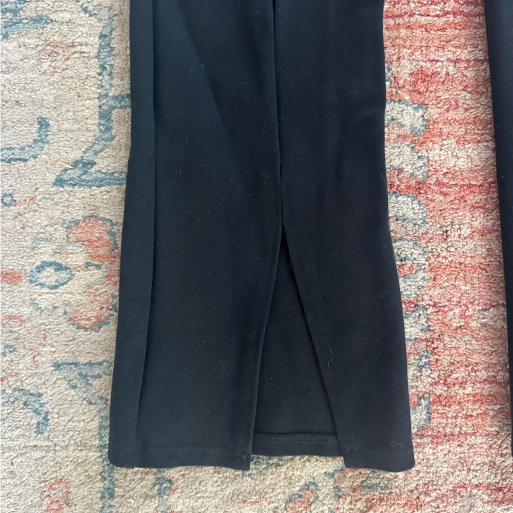 ABERCROMBIE & FITCH Ponte Split Hem Flared Pants Black Size Small - Picture 3 of 6